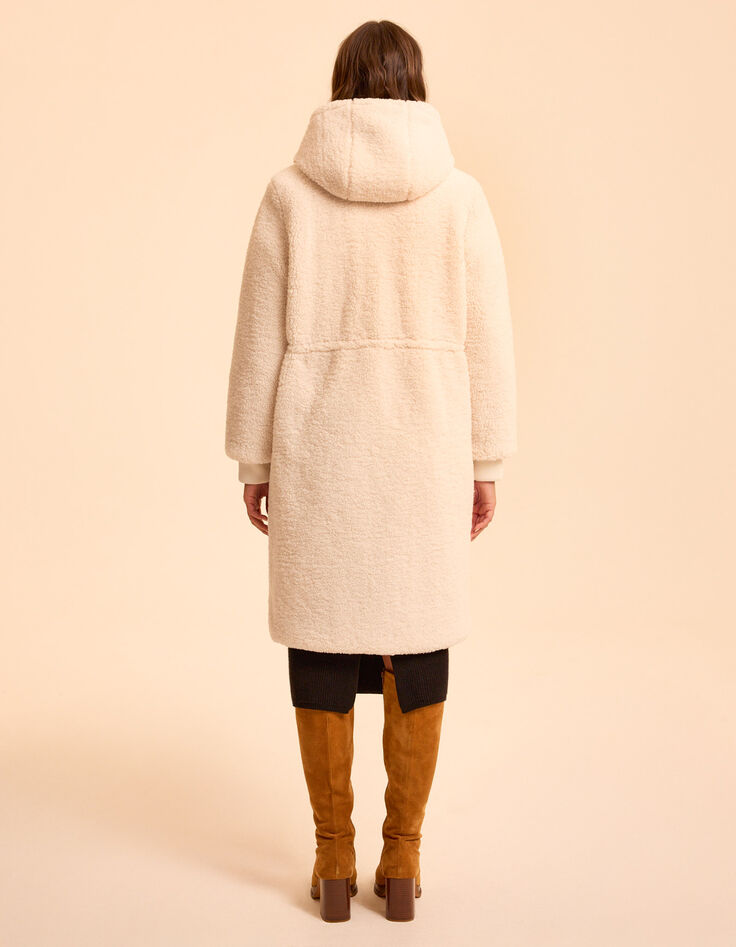 Omkeerbare parka zwart nylon en ecru sherpa I.Code-7