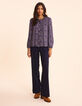 I.Code navy blouse with rock floral print-3