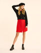 Robe chemise rouge fluide détail tresses I.Code-4