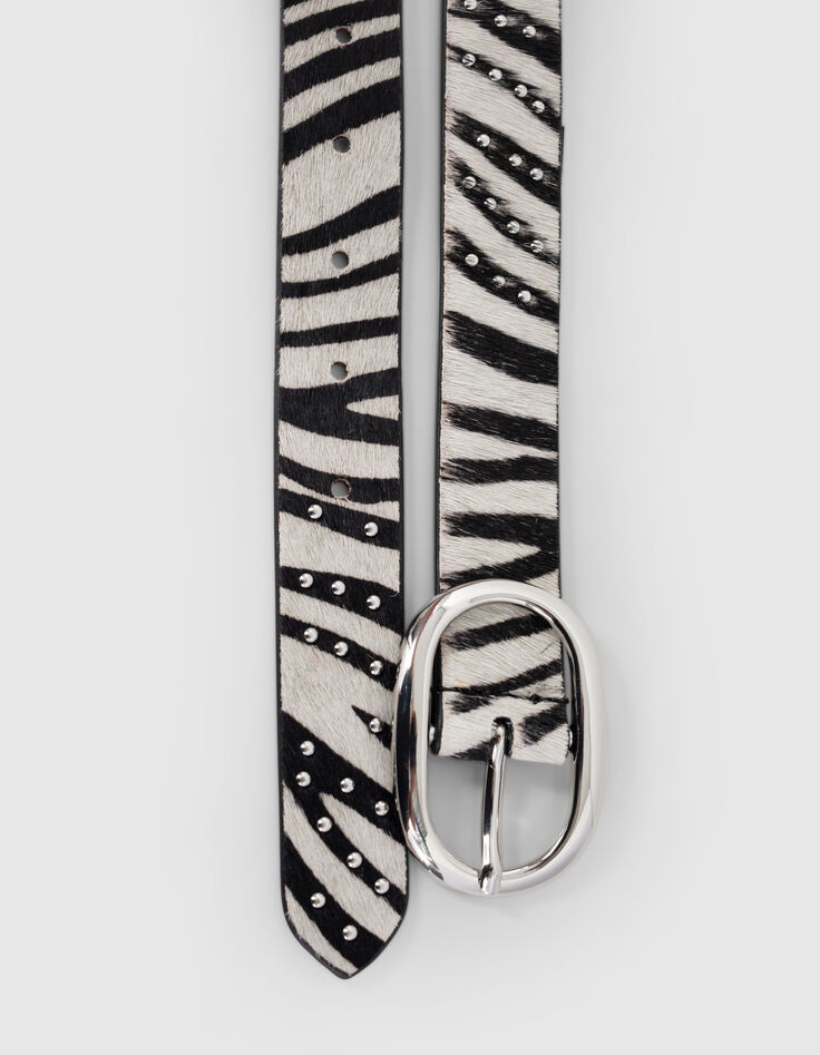 Zwarte riem vachteffect zebramotief I.Code-3