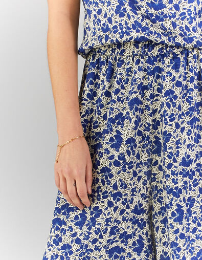 I.Code cobalt XL flower print wide-leg trousers