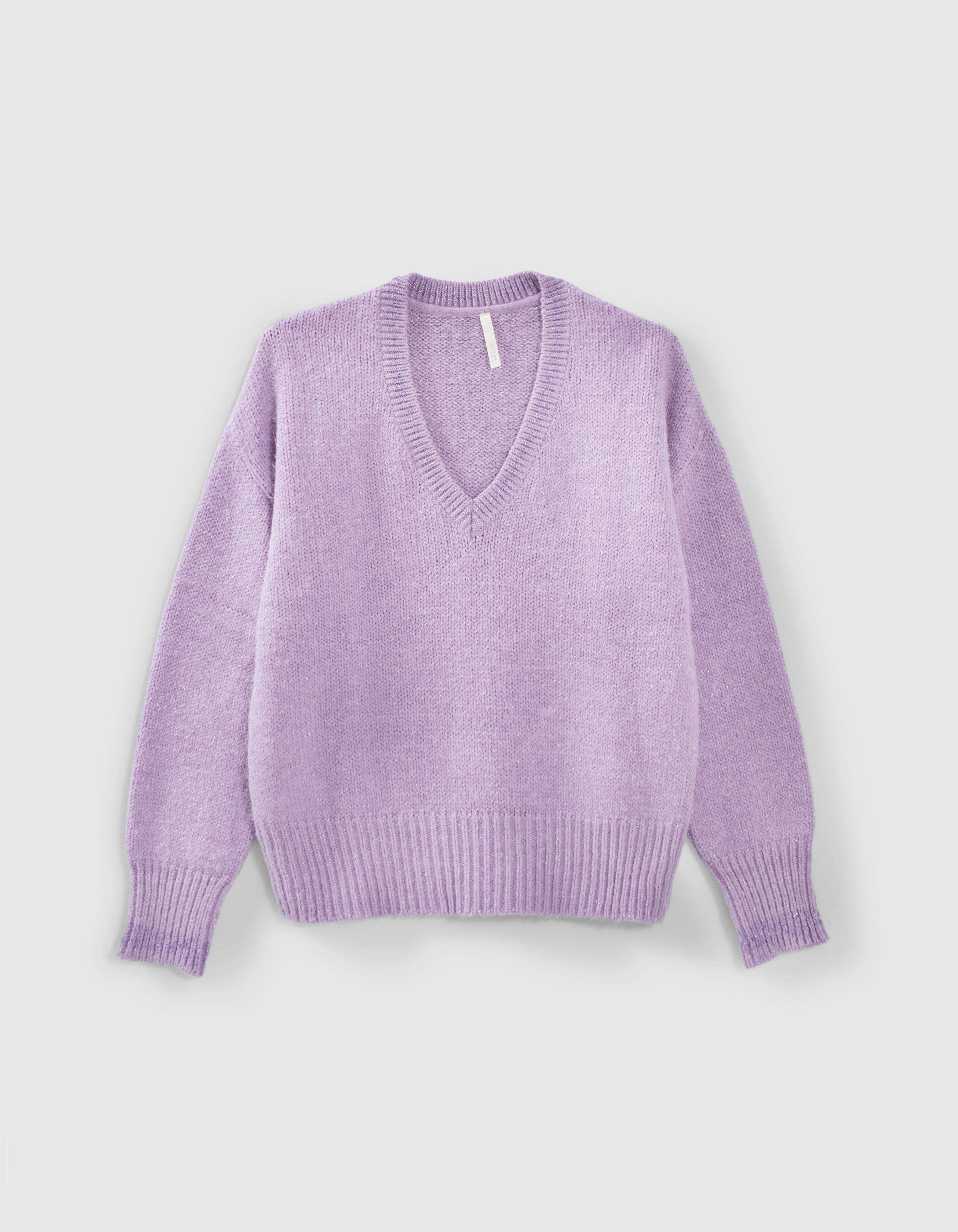 I.Code mauve lurex knit sweater