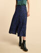 Jupe midi noire imprim&eacute; fleurs d'hiver I.Code-3