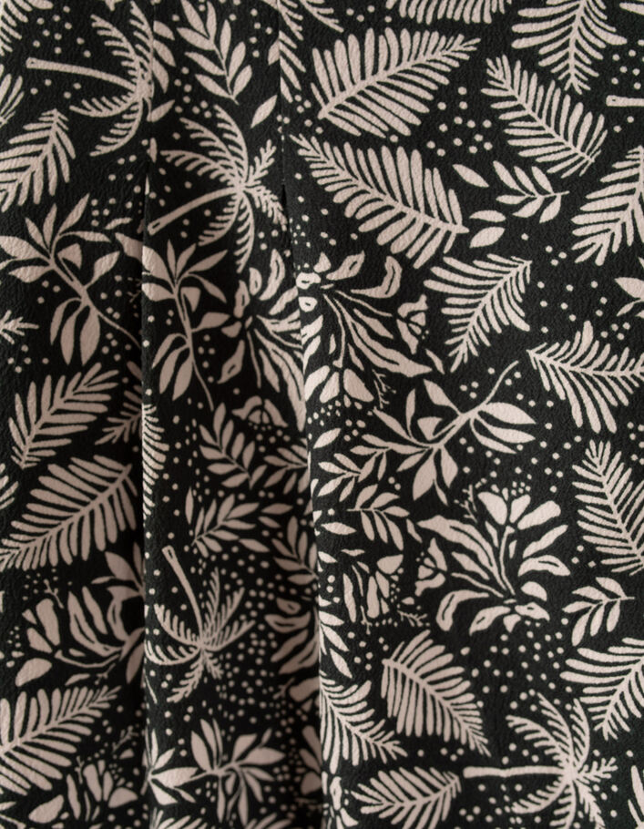 I.Code green wide-leg trousers with botanical beach print - I.CODE