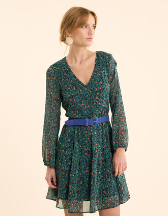 Vestido verde frutas verano I.Code