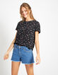 Tee-shirt noir imprimé typo néon I.Code-3