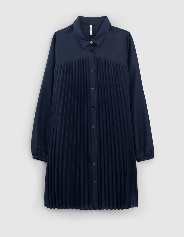 Robe marine irisée plissée I.Code-6