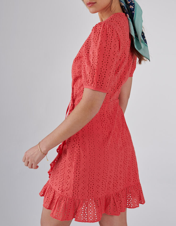 Vestido cruzado rosa bordado inglés I.Code-1