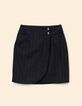 Falda corta de traje negra rayas I.Code-8