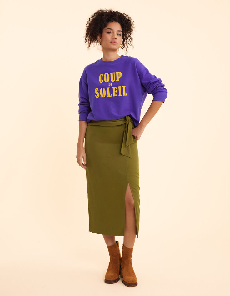 Purple sweatshirt with I.Code message-3