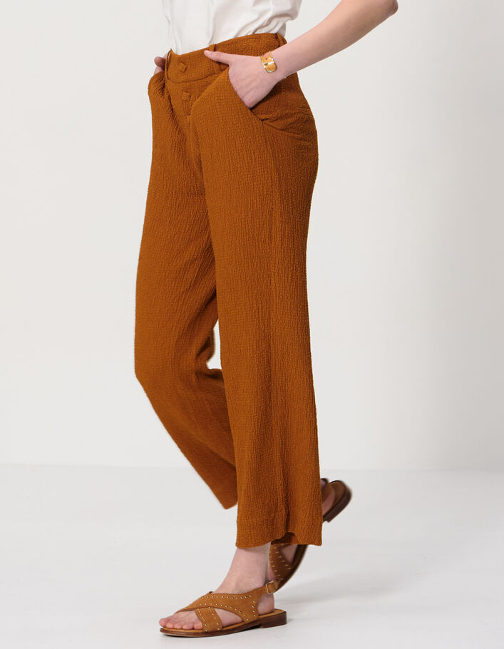 I.Code larch waffle flowing wide trousers - I.CODE
