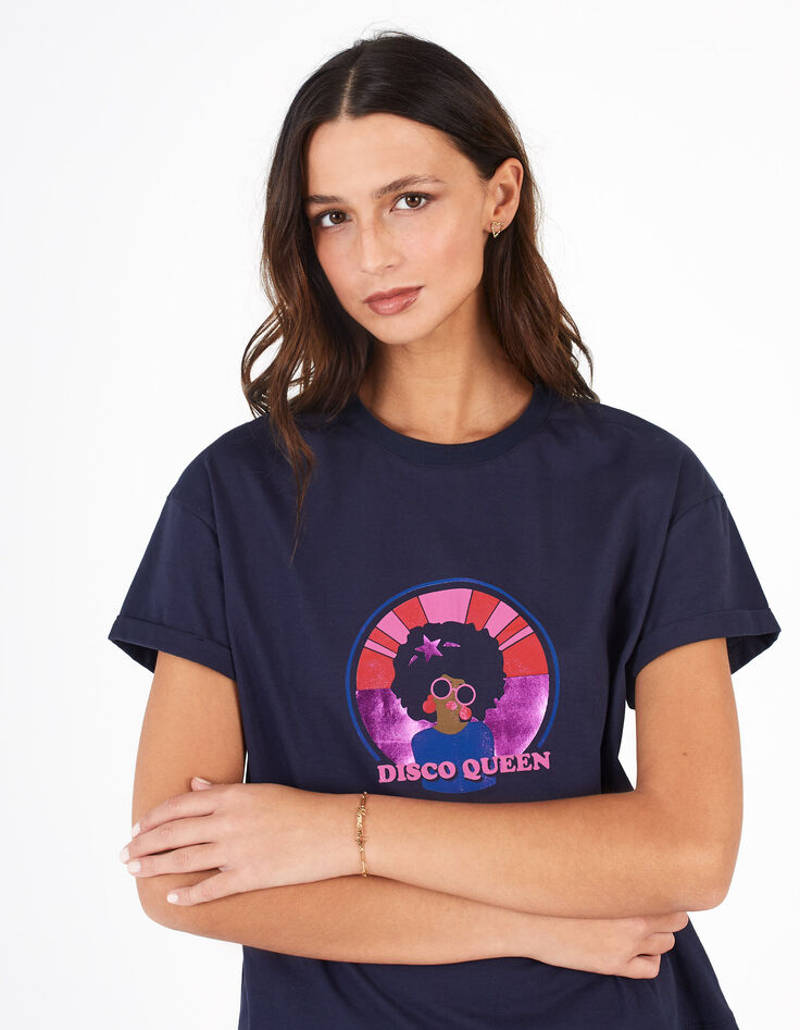 Tee-shirt night blue bio visuel disco I.Code -4 Tee-shirt night blue bio visuel disco I.Code -4