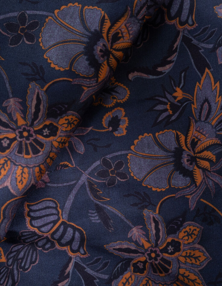 I.Code purple dress with scarf print-6