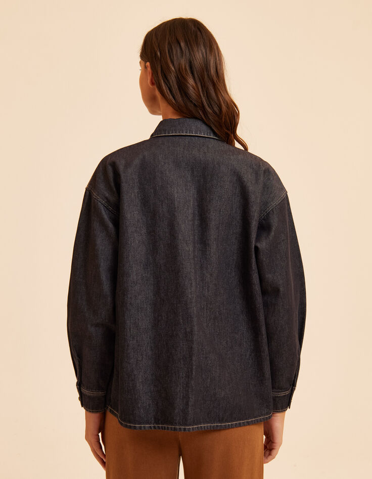 Camisa vaquera negra bordados monograma I.Code-4 Camisa vaquera negra bordados monograma I.Code-4