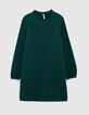 I.Code imperial green sweatshirt dress with slogan on back-5