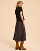 I.Code black ribbed short-sleeved top-6