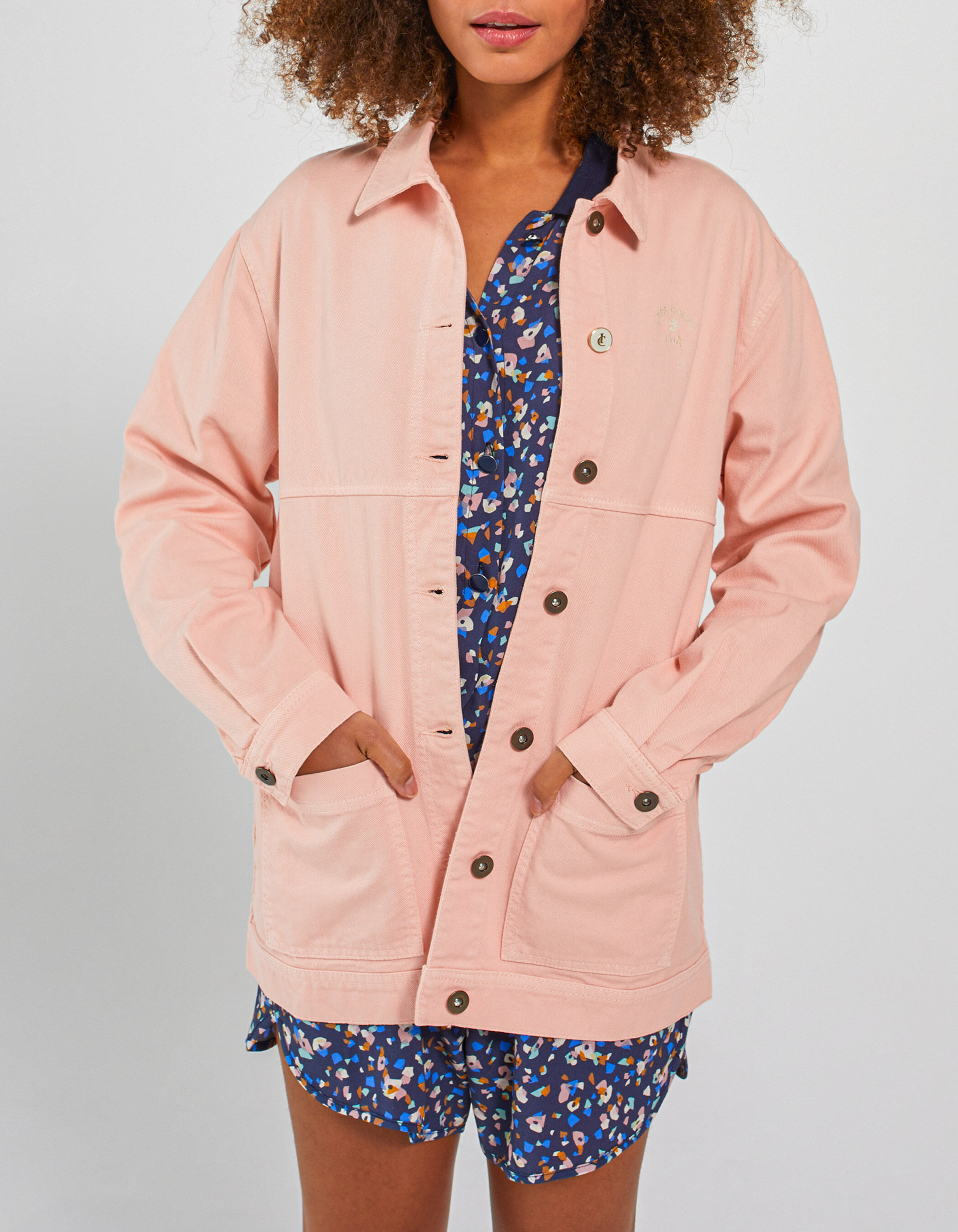 I.Code blush denim jacket