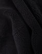 I.Code black sherpa jacket with high collar-7