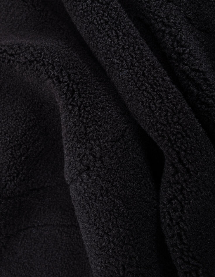 I.Code black sherpa jacket with high collar-7