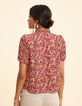 Top rojo flores mangas plisadas I.Code-5