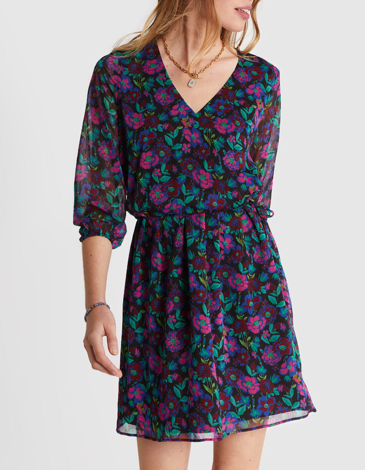 Vestido frambuesa estampado floral color I.Code-2