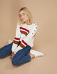 Jersey blanco roto de rayas rojo y caramelo I.Code-1