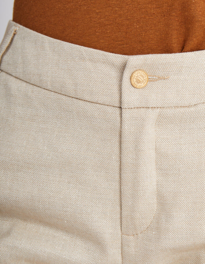 Pantalon de costume beige irisé lin mélangé I.Code - I.CODE