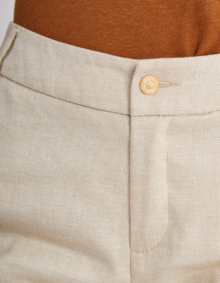 Pantalón de traje beige irisado lino mezcla I.Code - I.CODE