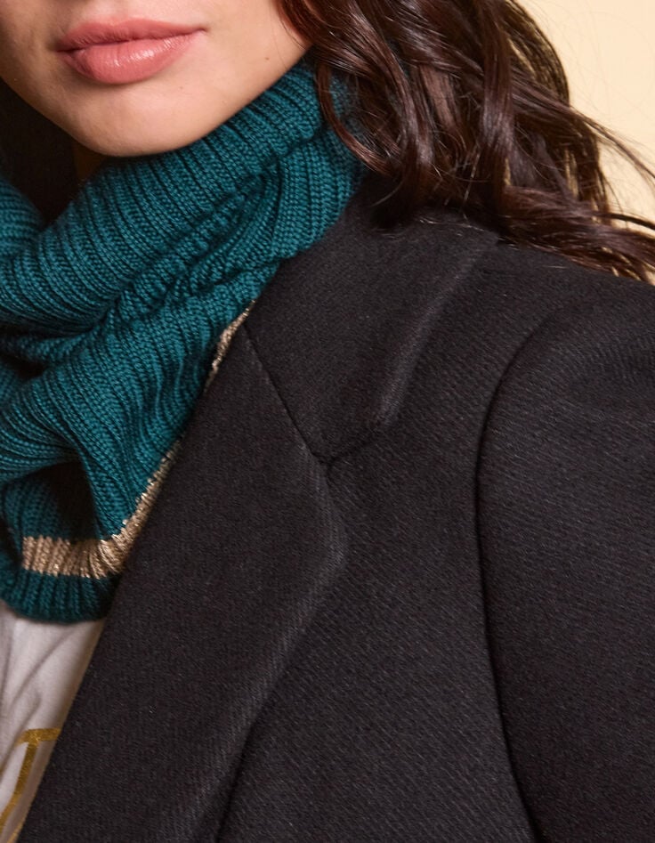 Snood verde noche punto acanalado I.Code x Lafrançaise-1 Snood verde noche punto acanalado I.Code x Lafrançaise-1