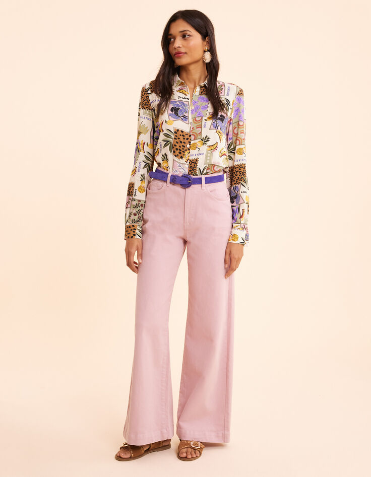 I.Code pink flare jeans-1