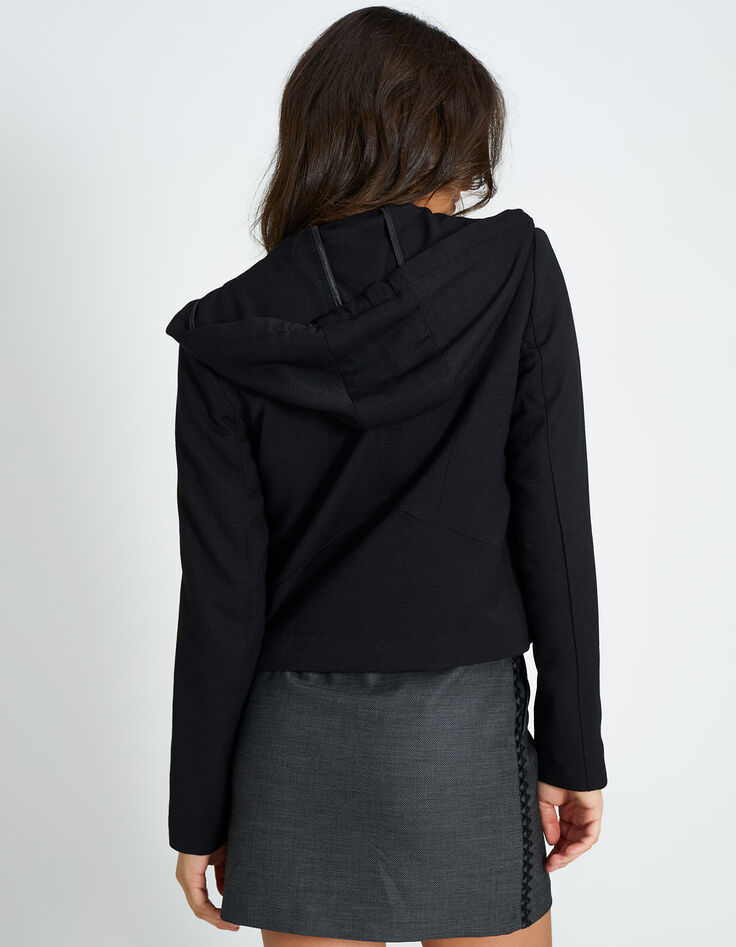 Veste noire à capuche amovible I.Code-4