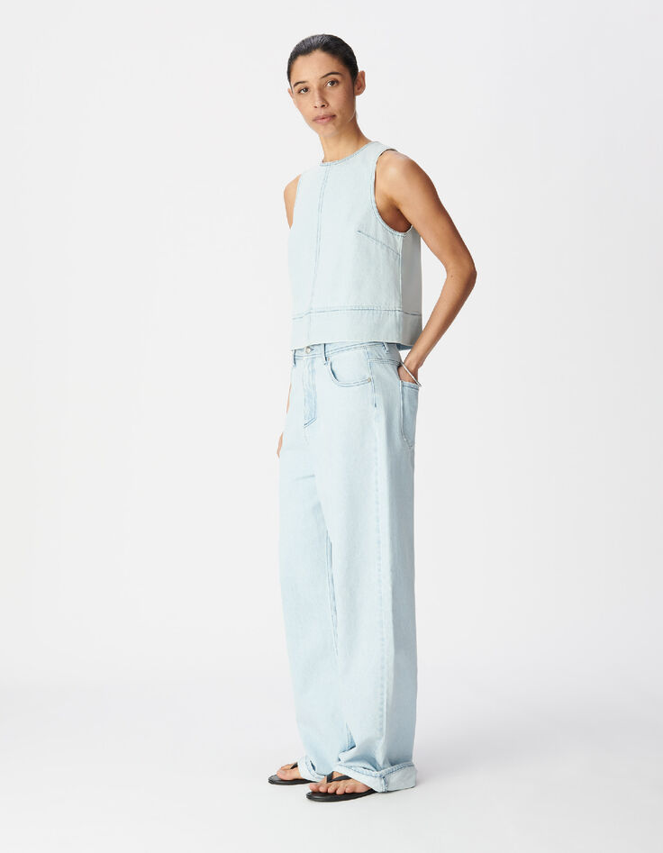 Blaue Jeans mit weitem Bein von Chisa f&uuml;r Frauen-1