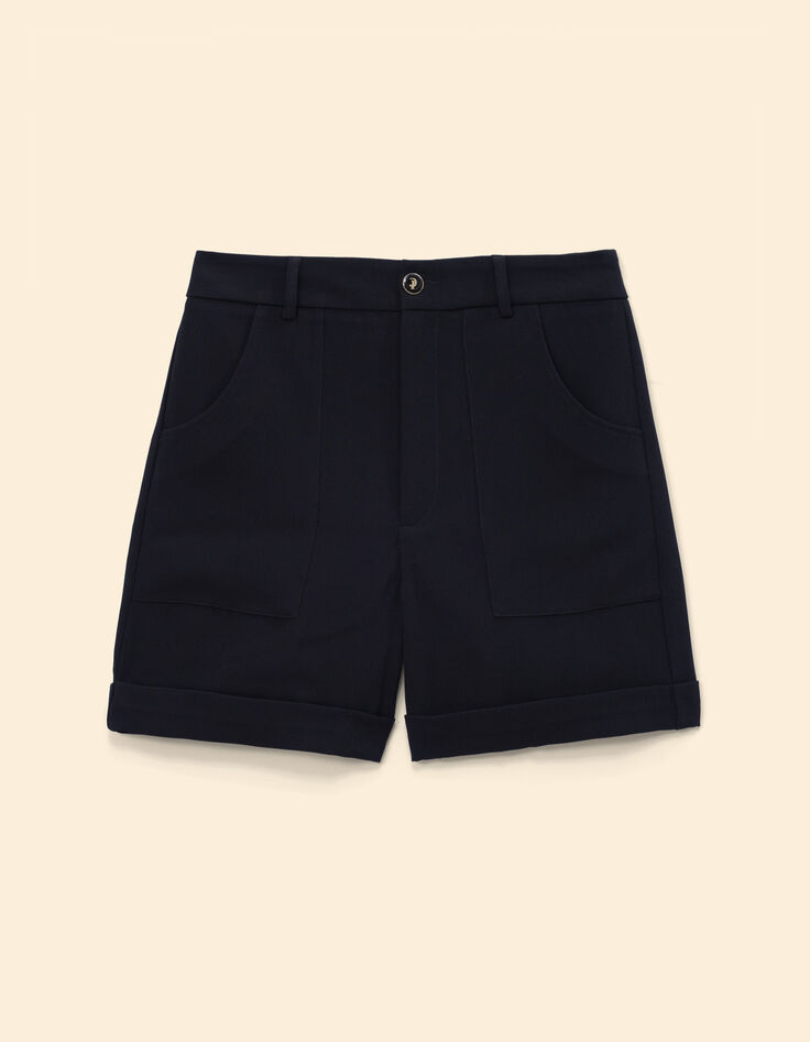 Shorts negros maxi bolsillos y vueltas I.Code-7 Shorts negros maxi bolsillos y vueltas I.Code-7