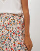 I.Code powder pink floral gold print long skirt-3