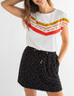 Tee-shirt blanc rayures et message I.Code -1
