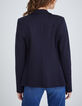 Marineblauer Damenblazer mit goldfarbenen Tennisstreifen-2