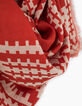 Chèche pavot et blanc cassé jacquard graphique I.Code-3