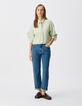 Camisa de rayas verdes para Mujer con corbata-1
