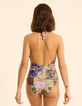 I.Code khaki swimsuit with banana patchwork print-3