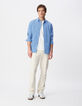 Herren EASY CARE slim blau gestreiftes Hemd-2