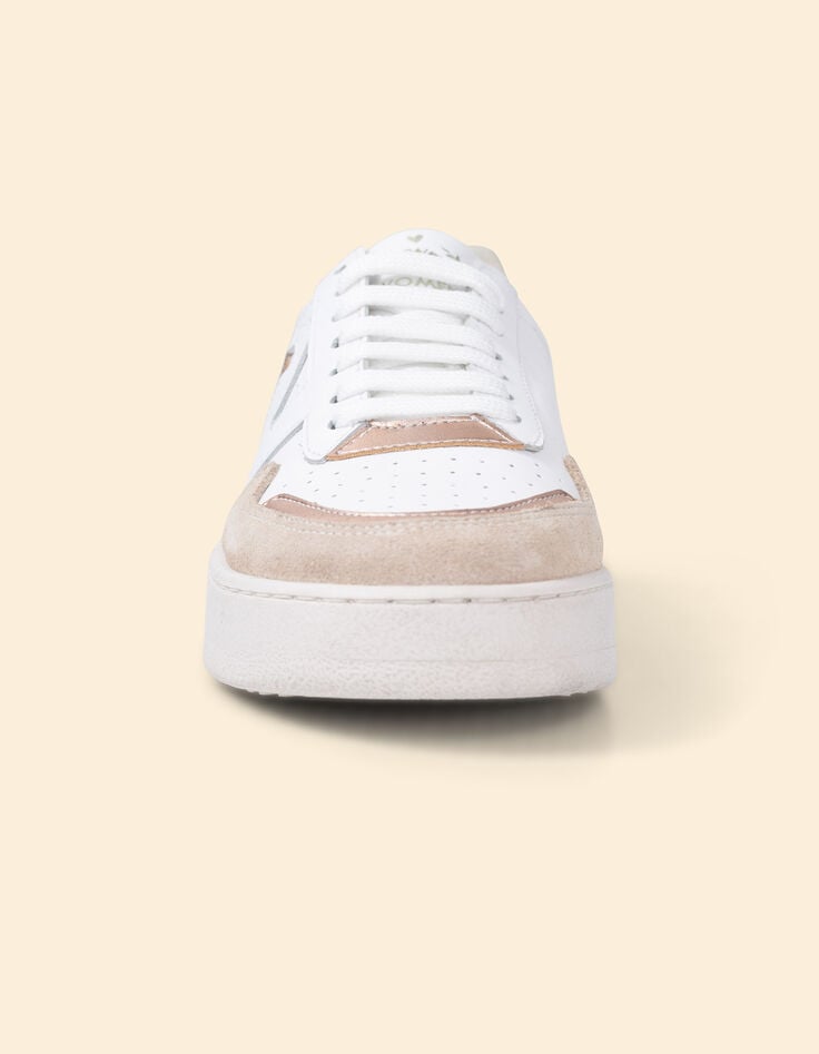 White leather velour and beige trainers I.Code-3