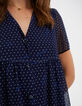 Robe indigo à imprimé petits cœurs I.Code-4