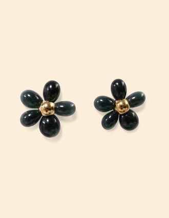 Pendientes flor verde I.Code