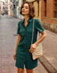 Robe chemise verte jacquard fantaisie I.Code-9