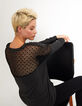 Grauer Cape-Pullover, schwarzer Mesh-Rücken mit Herzen I.Code-1