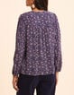 Blouse marine imprim&eacute; floral rock I.Code-2