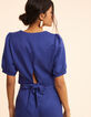 Top bleu pailleté cropped noué dos I.Code-4