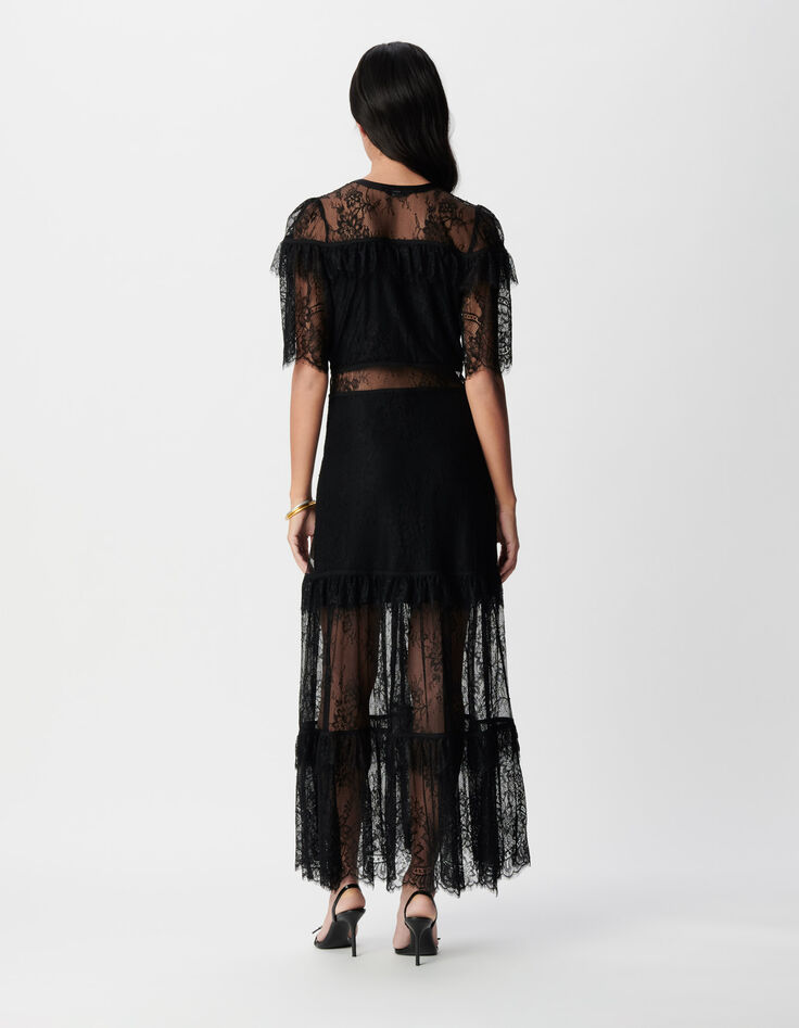 Schwarzes Maxikleid aus Spitze f&uuml;r Damen-2