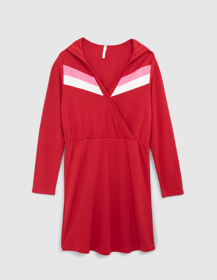 Red jurk met capuchon en strepen I.Code-5