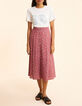 Jupe midi rouge imprim&eacute; cachemire I.Code-5
